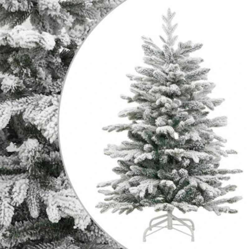 Image of VIDAXL Artificial Hinged Christmas Tree with Flocked Snow 180cm vidaXL 8721012117983