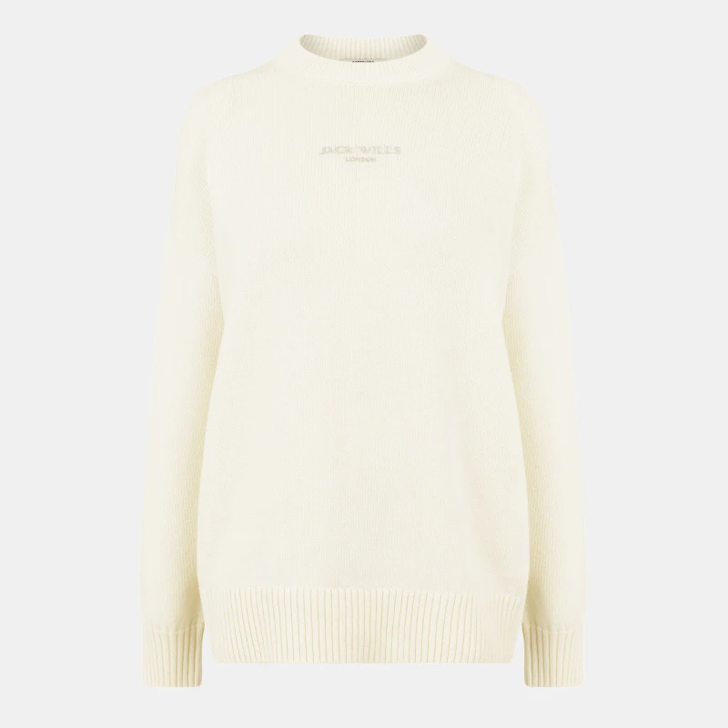 Image of Jack Wills Womens Crew Neck Jumper Vintage White female 8 (XS)