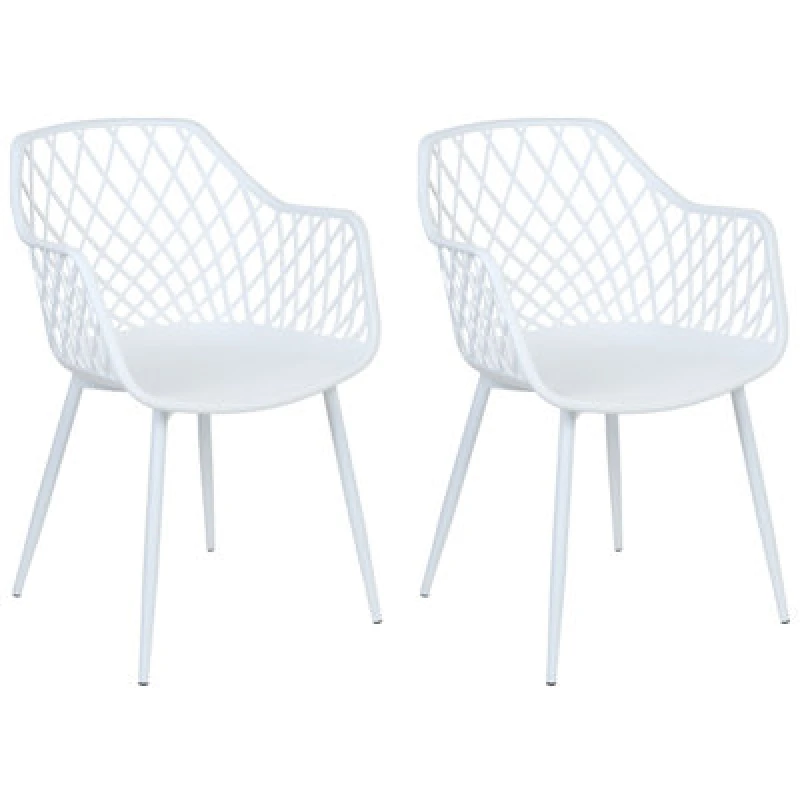Image of Beliani Set Of 2 Dining Chairs Nashua Ii White