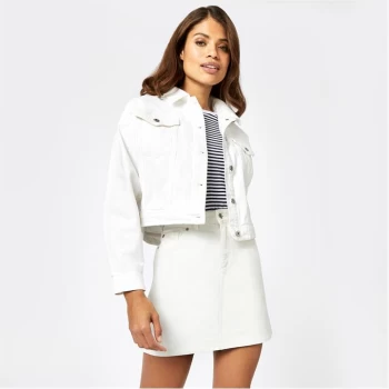 Image of Jack Wills Amelia Cropped Denim Jacket - White