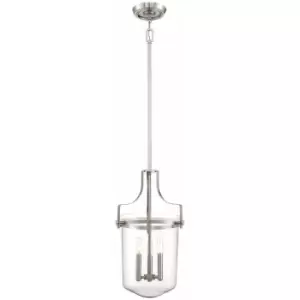 Image of 3 Bulb Ceiling Pendant Light Fitting Brushed Nickel LED E14 40W Bulb