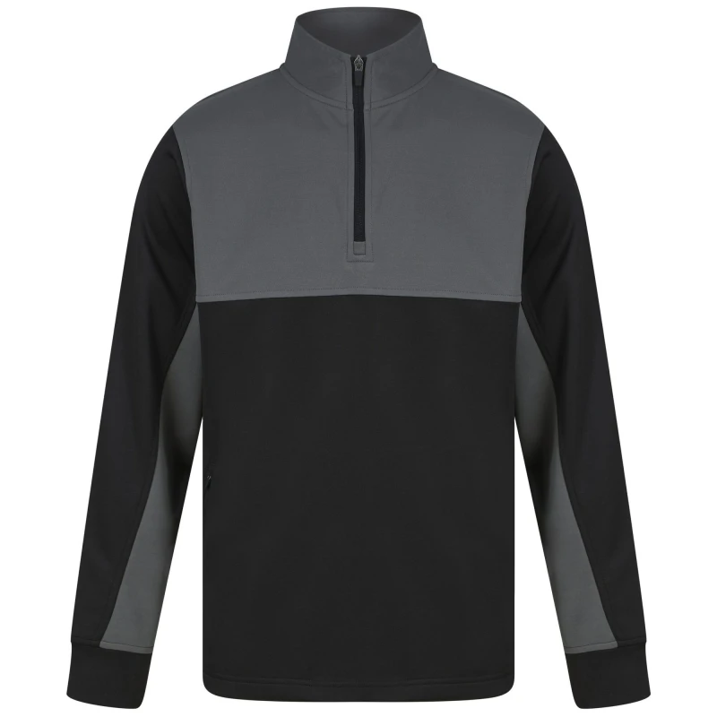 Image of Finden & Hales Quarter Zip Track Top in Jet Black Size: 3-4 Years Jet Black Unisex 3-4 Years