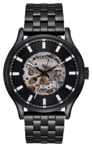 Image of Nixon Spectra Black Monochrome Skeleton Dial A1323-004 Watch