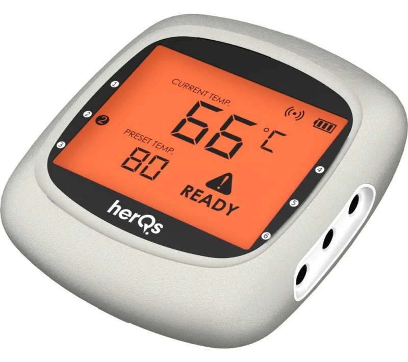 Image of HERQS EasyBBQ Pro Smart Wireless Meat Thermometer - White,Orange 8717953245991