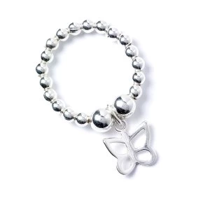 Image of Butterfly Charm with Sterling Silver Ball Bead Ring