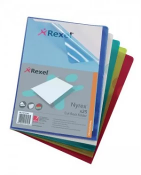 Image of Rexel Nyrex Folder Cut Back A4 Assorted 12131AS (PK25)
