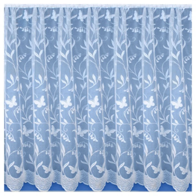 Image of Tyrone Textiles Hawaii Floral Butterfly Net Panel Curtain Curtain Voiles / Nets / Lining 500x101cm White 76359401005