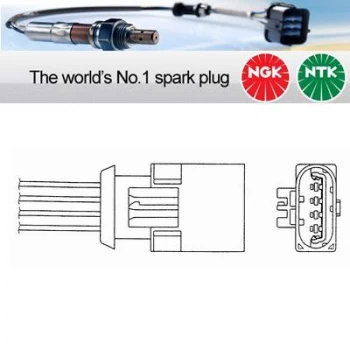 Image of 1x NGK NTK Oxygen O2 Lambda Sensor OZA334-SZ10 OZA334SZ10 (1330)