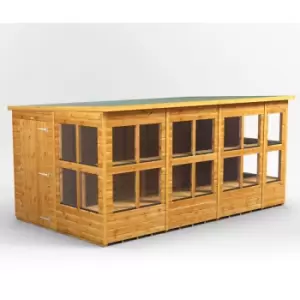 Image of Power Sheds - 14x8 Power Pent Potting Shed - Brown