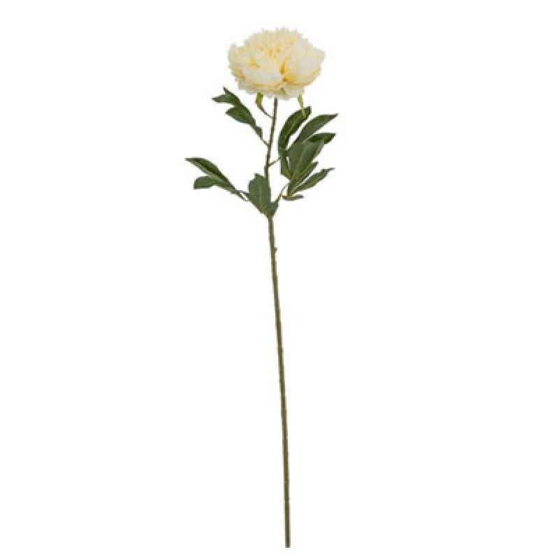 Image of Hill Interiors Large Buttermilk Double Peony Stem Artificial Flower - Plastic - L19 X W19 X H95cm - Cream