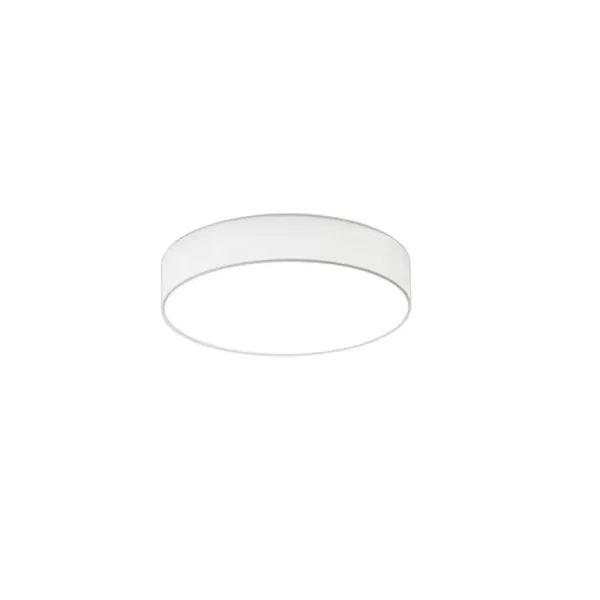 Image of Lugano Modern 30cm Cylindrical Ceiling Light Nickel Matt 3000K with White Shade