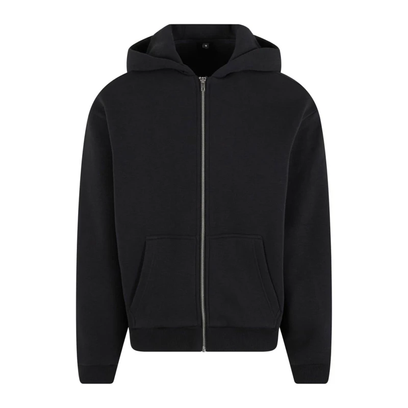 Image of Build Your Brand Mens Fluffy Full Zip Hoodie in Black Size: Small Black Male S