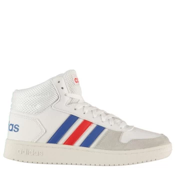 Image of adidas Hoops 2.0 Mid Mens Trainers - Wht/Blue/Red