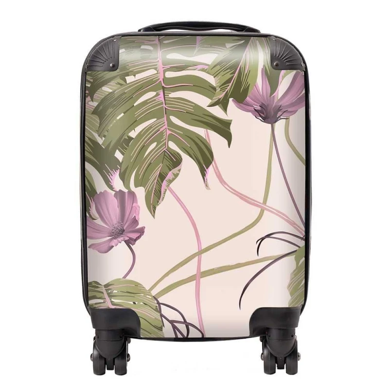 Image of Warren Reed - Designer Pink Cosmos Flowers Suitcase Size: Cabin Pink Unisex Cabin