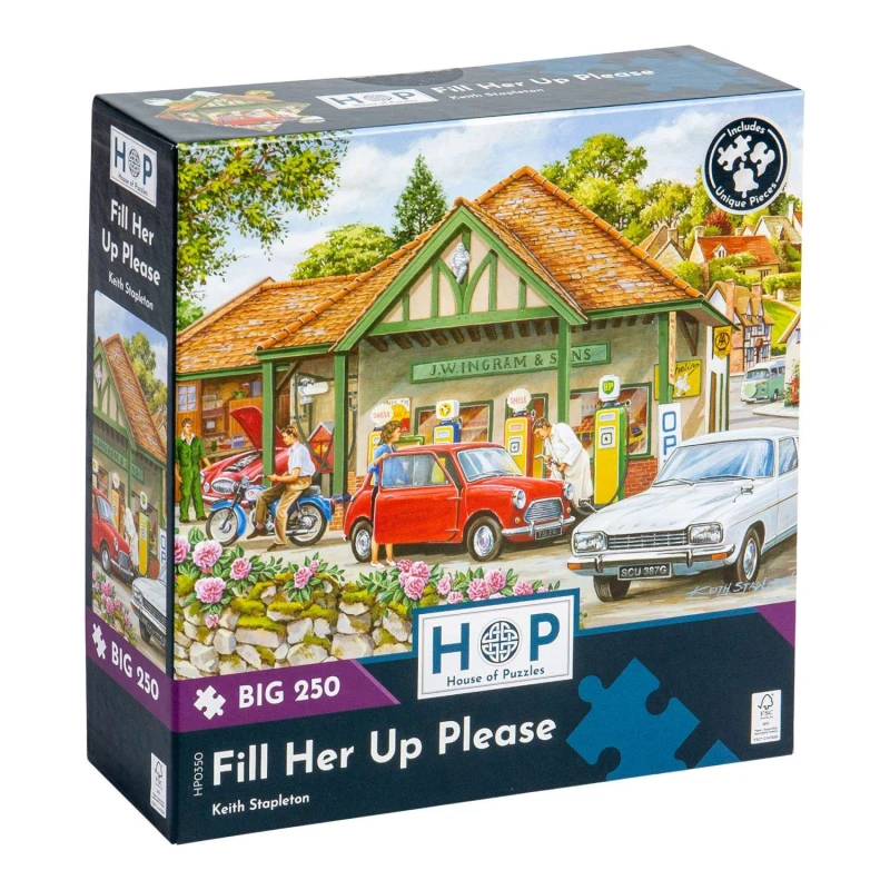 Image of The House Of Puzzles Fill Her Up Please, BIG 250 Piece Jigsaw Puzzle Multi unisex