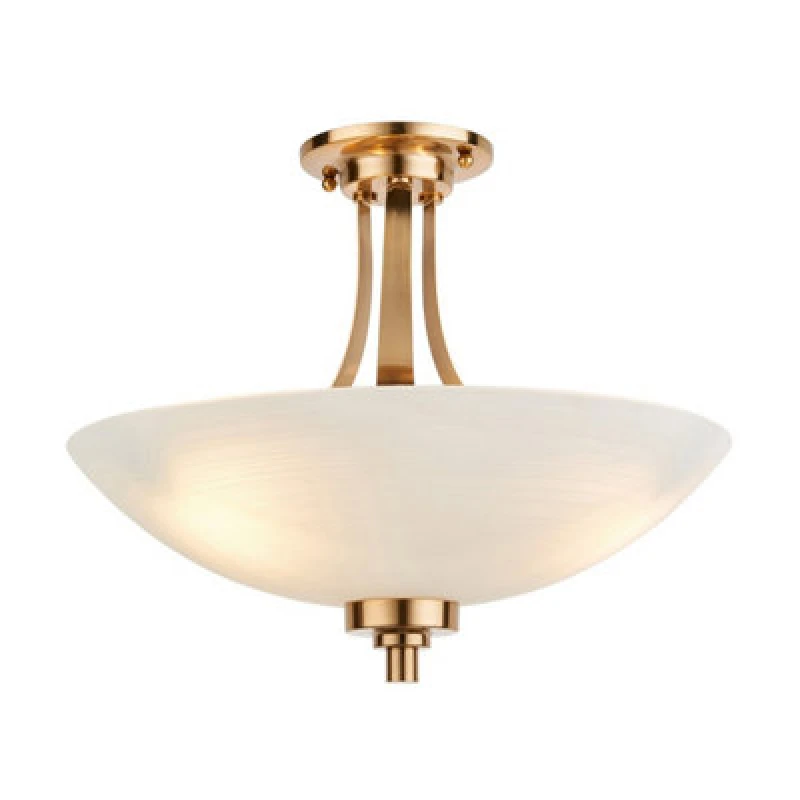 Image of SO'HOME Willow 3-Light Semi-Flush Ceiling Light in Brushed Aged Brass aged brass ONE SIZE
