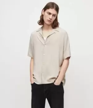 Image of AllSaints Mens Venice Shirt, Clifftop Taupe, Size: XL
