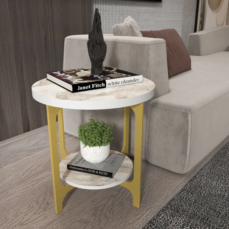 Image of Decorotika Versy Side End Table in Off-White Off-White Unisex
