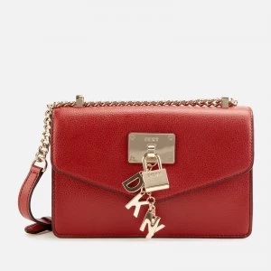 Image of DKNY Womens Elissa Small Shoulder Flap Bag - Bright Red