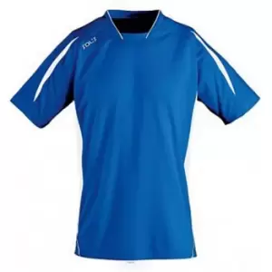 Image of SOLS Mens Maracana 2 Short Sleeve Football T-Shirt (M) (Royal Blue/White)