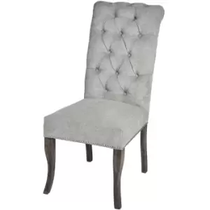 Image of Silver Roll Top Dining Chair With Ring Pull