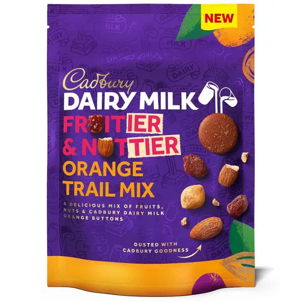 Image of Cadbury Gifts Direct Cadbury Fruitier & Nuttier Chocolate Orange Trail Mix 100g 4305469