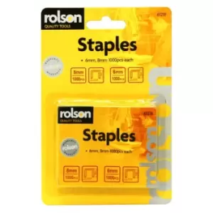Image of Rolson 1000 Piece Staples 8mm and 6mm