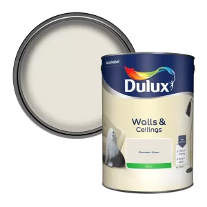 Image of Dulux Walls & Ceilings Summer Linen Silk Emulsion Paint 5L