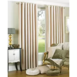 Image of Riva Home Wellesley Ringtop Curtains (90x90 (229x229cm)) (Natural)