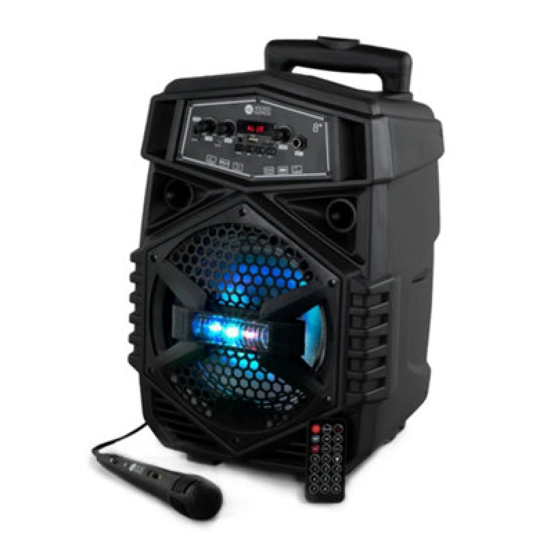 Image of Wicked Gizmos 8" Rechargeable Portable LED Trolley Speaker Black unisex