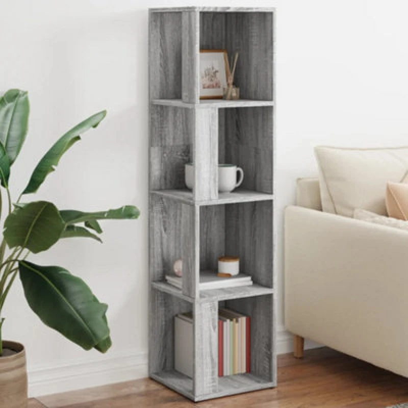 Image of vidaXL Corner Cabinet Grey Sonoma 33x33x132cm Engineered Wood, Grey 816024