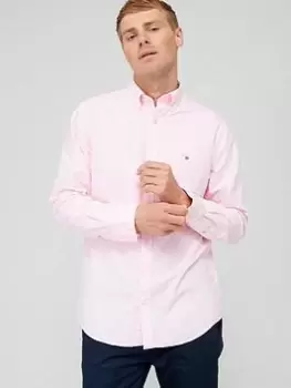 Image of GANT Men Regular Fit Oxford Shirt (L) Pink