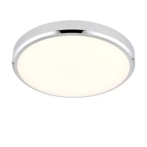 Image of Cobra Cct Bathroom Round 15W LED Flush Chrome Ceiling Light, IP44