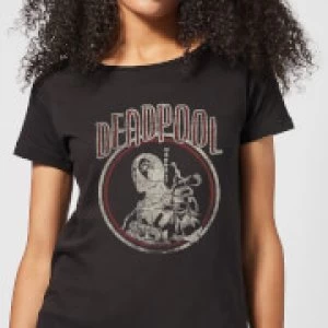 Image of Marvel Deadpool Vintage Circle Womens T-Shirt - Black