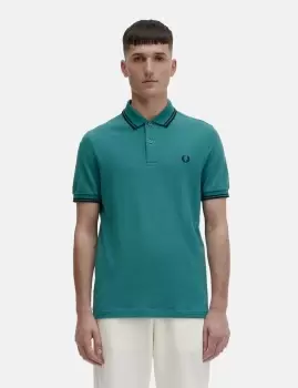 Image of Fred Perry Twin Tipped Polo Shirt - Deep Mint