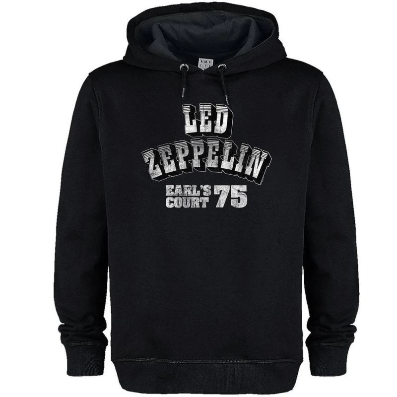Image of Amplified Mens Earl's Court 75 LED Zeppelin Hoodie in Black Size: XS Black Male XS