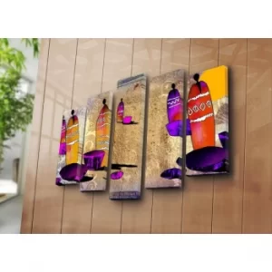 Image of 5PATK-240 Multicolor Decorative Canvas Painting (5 Pieces)