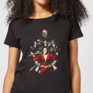 Image of Shazam Team Up Womens T-Shirt - Black