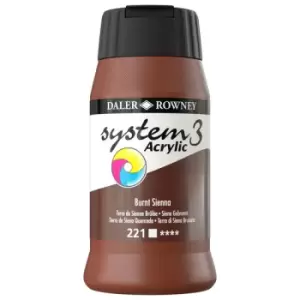 Image of Daler Rowney System 3 Acrylic Paint Burnt Sienna (500ml)