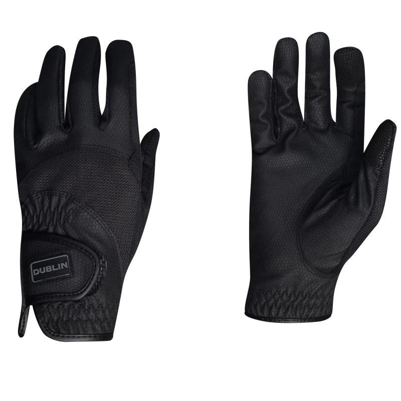 Image of Dublin Dublin Men Mesh Panel Riding Gloves in Black Size: X-Large Black XL Male 5063300933831