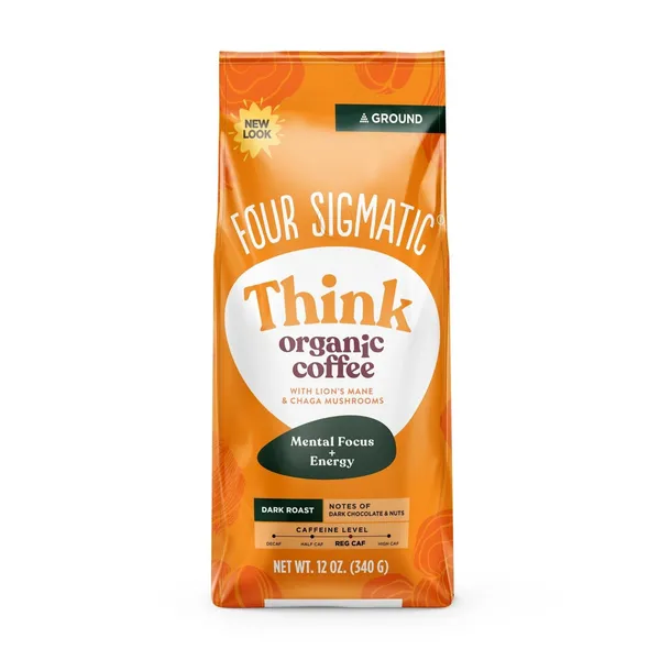 Image of Four Sigmatic Lion's Mane and Chaga Mushrooms Think Ground Coffee 340g