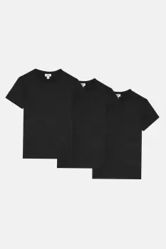 Image of Mens Black 3 Pack Crew Neck T-Shirts