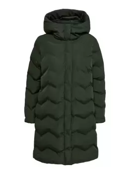 Image of ONLY Long Quilted Coat Women Green