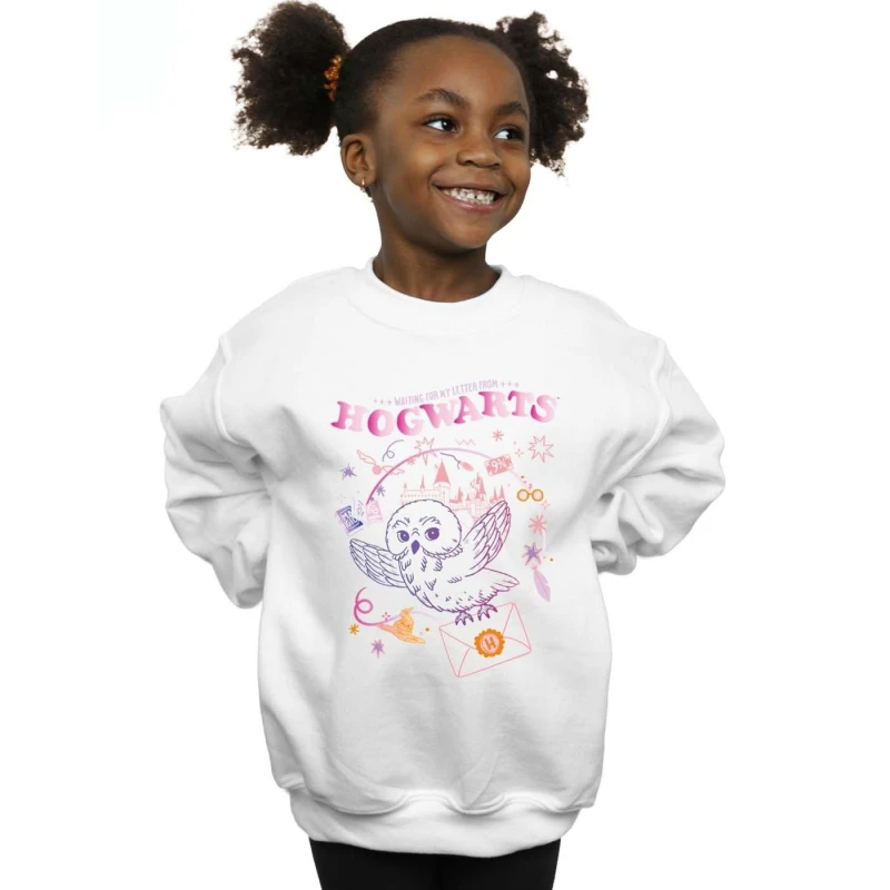 Image of Harry Potter Owl Letter Sweatshirt White female