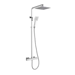 Image of Zacha Chrome Square Exposed Adjustable Thermostatic Shower
