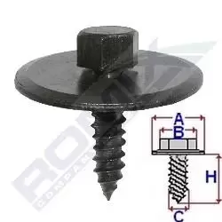 Image of ROMIX Sheet Metal Screw C60465 MERCEDES-BENZ,E-Klasse Limousine (W211),C-Klasse Limousine (W203),190 (W201),A-Klasse (W168),C-Klasse Limousine (W202)
