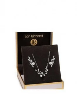 Image of Jon Richard Jon Richard Cubic Zirconia Vine With Pearl Set