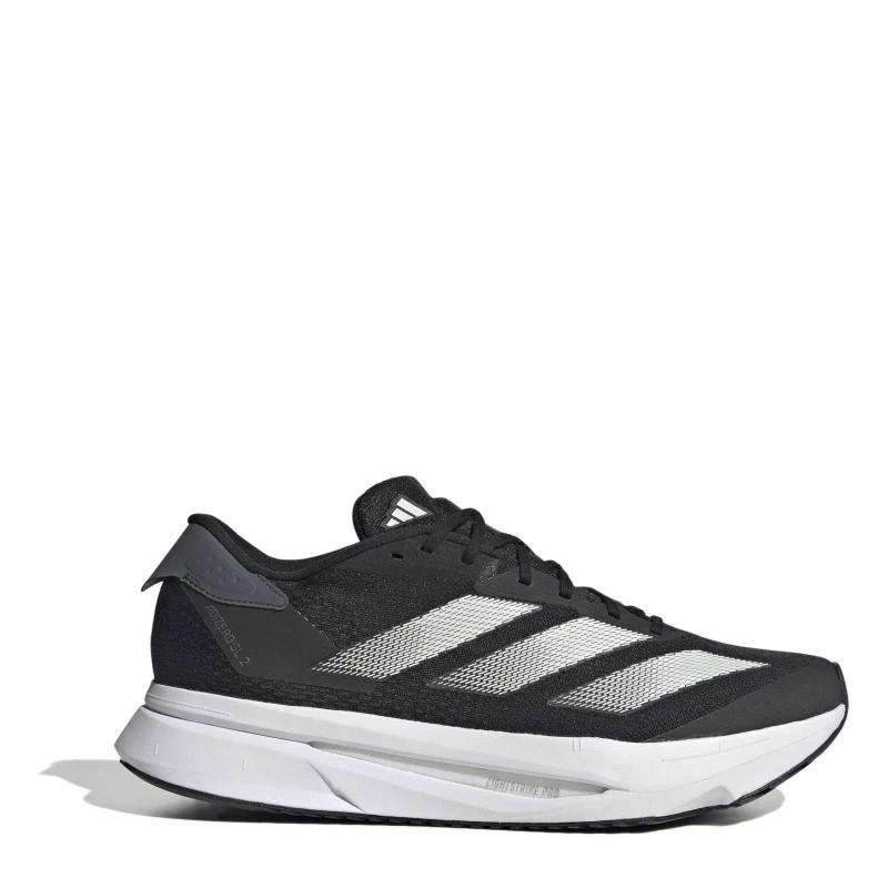 Image of adidas Kids Adizero SL12 Lightstrike Pro Engineered Mesh Road Running Shoes Core Black/Zero male 3.5 (36)