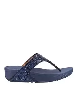 Image of FitFlop Lulu Glitter Toe-Thong Sandals, Navy, Size 5, Women