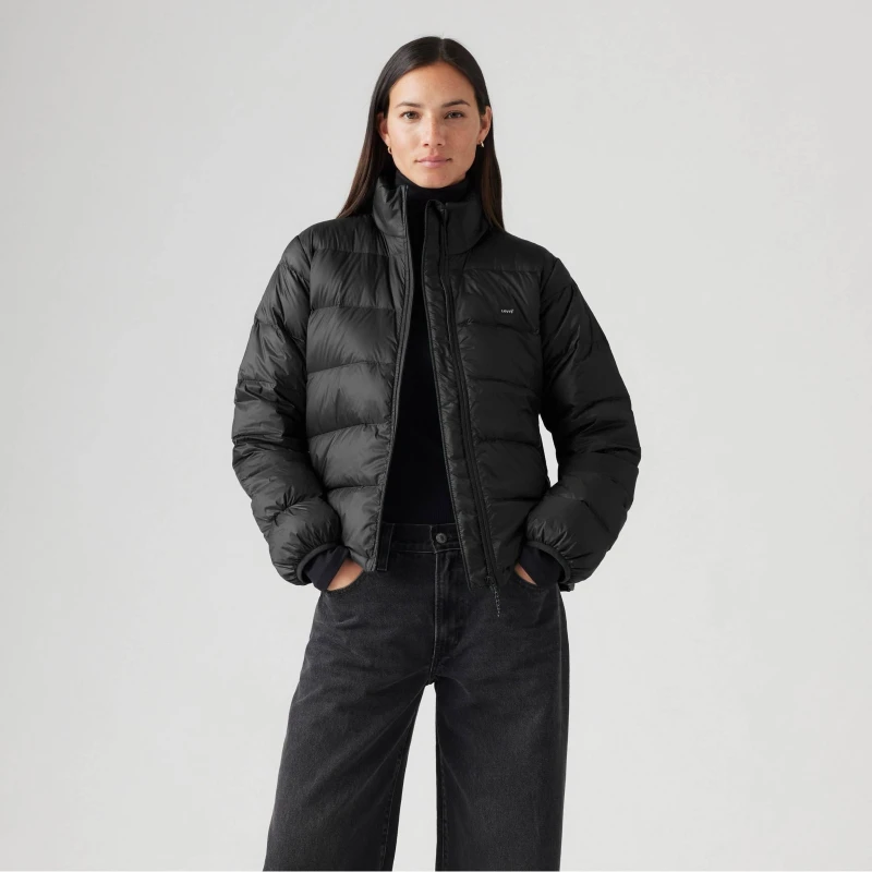 Image of Levis Womens Polly Packable Water-Resistant Softshell Jacket Caviar female 8 (XS)